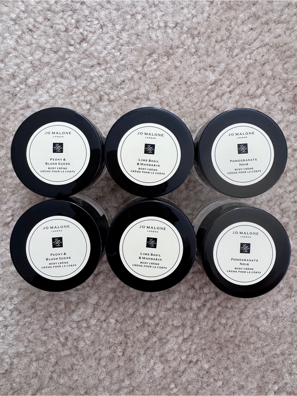 6Pc. Jo Malone Body Cream Travel Size 15ml